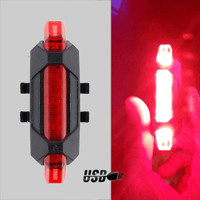 Oplaadbaar LED Fietslampje Rood